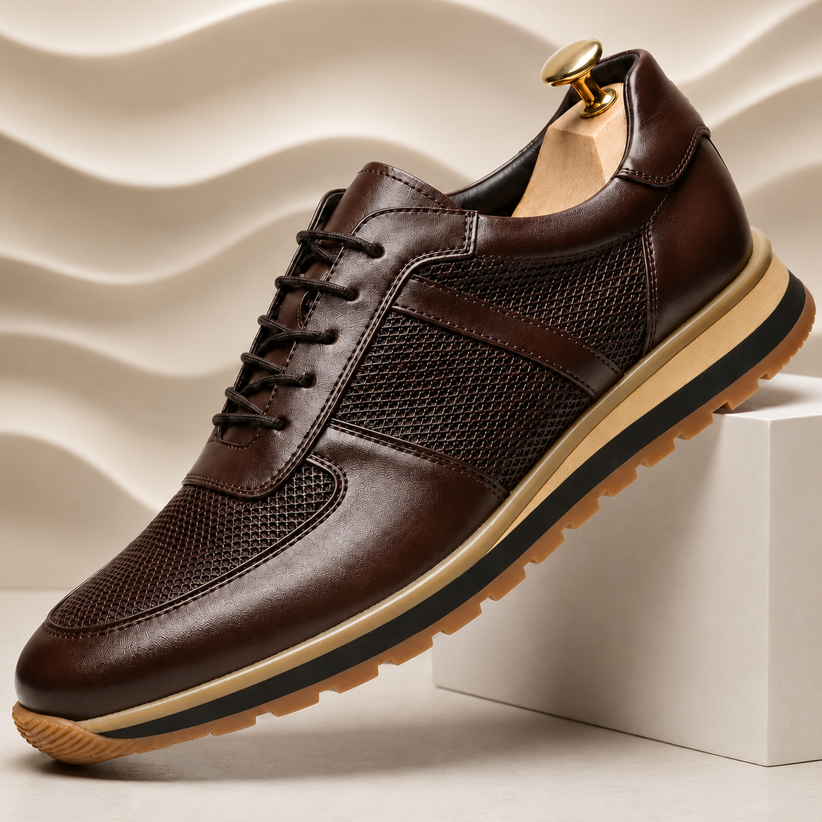 Lucavero Cowhide Leather Sneakers