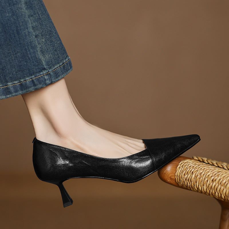 Nia Genuine Leather Heels — photo 16