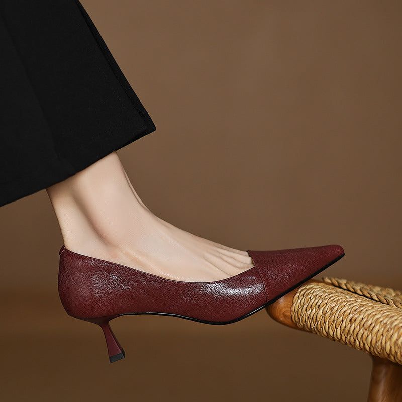 Nia Genuine Leather Heels — photo 11