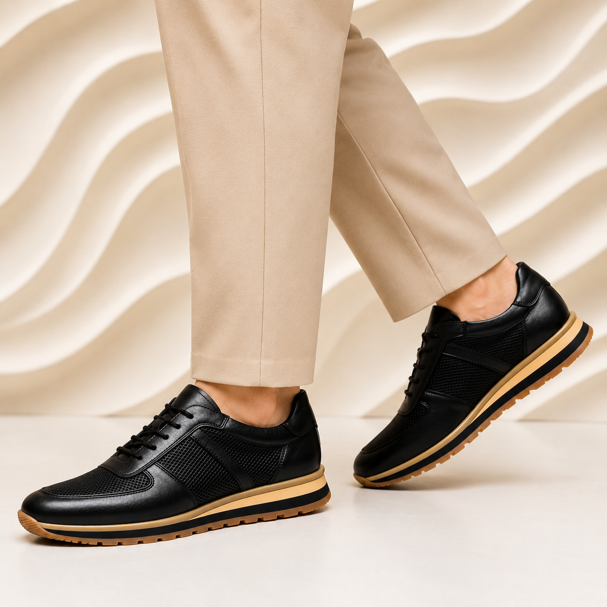 Lucavero Cowhide Leather Sneakers