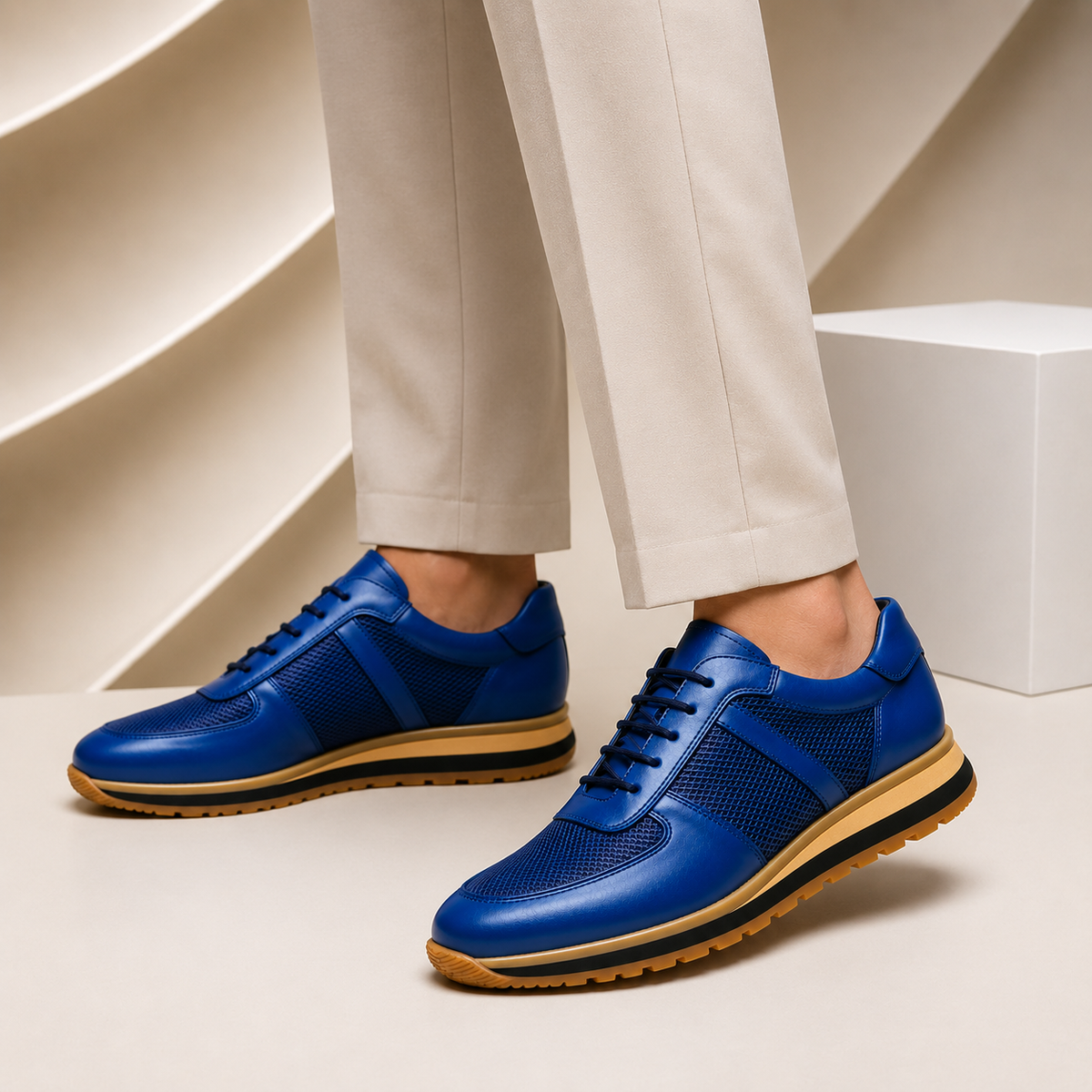 Lucavero Cowhide Leather Sneakers