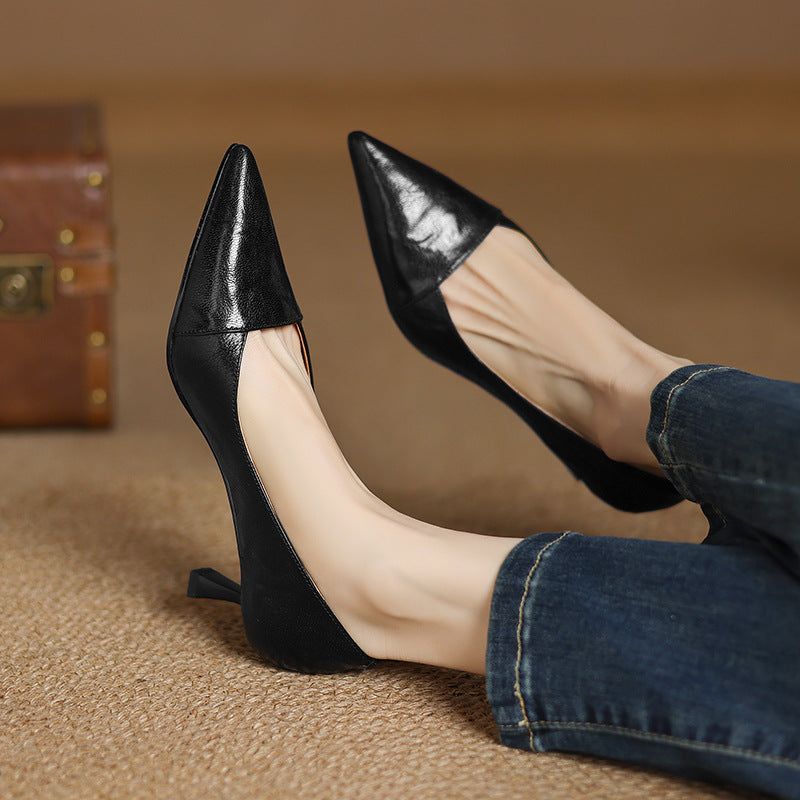 Nia Genuine Leather Heels — photo 19