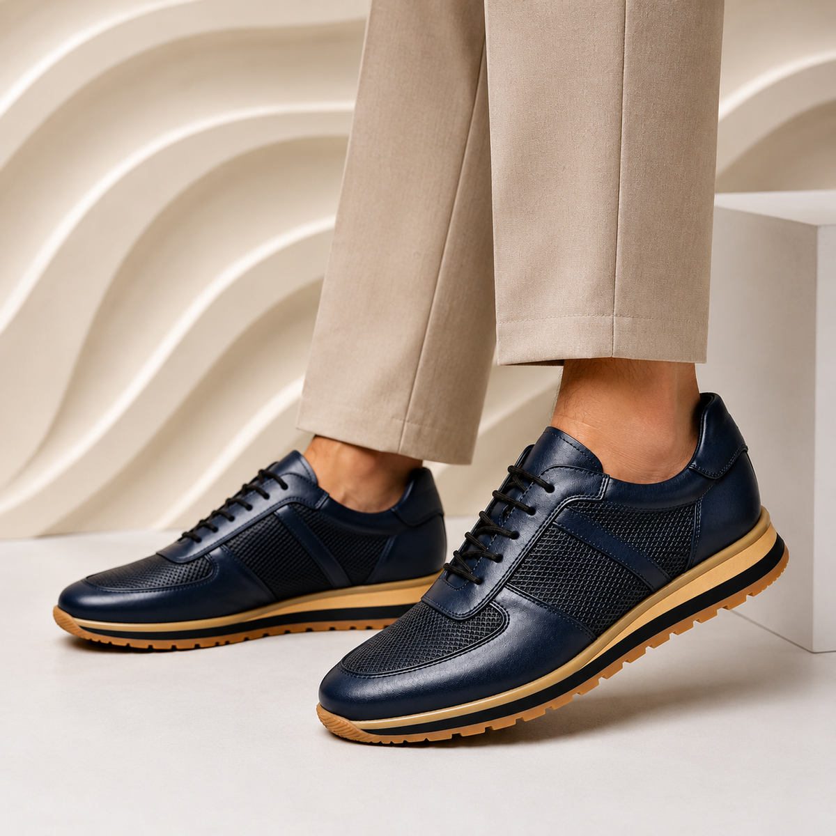 Lucavero Cowhide Leather Sneakers