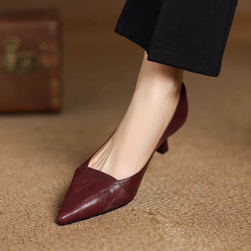 Nia Genuine Leather Heels — photo 12
