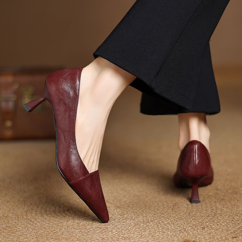 Nia Genuine Leather Heels — photo 13