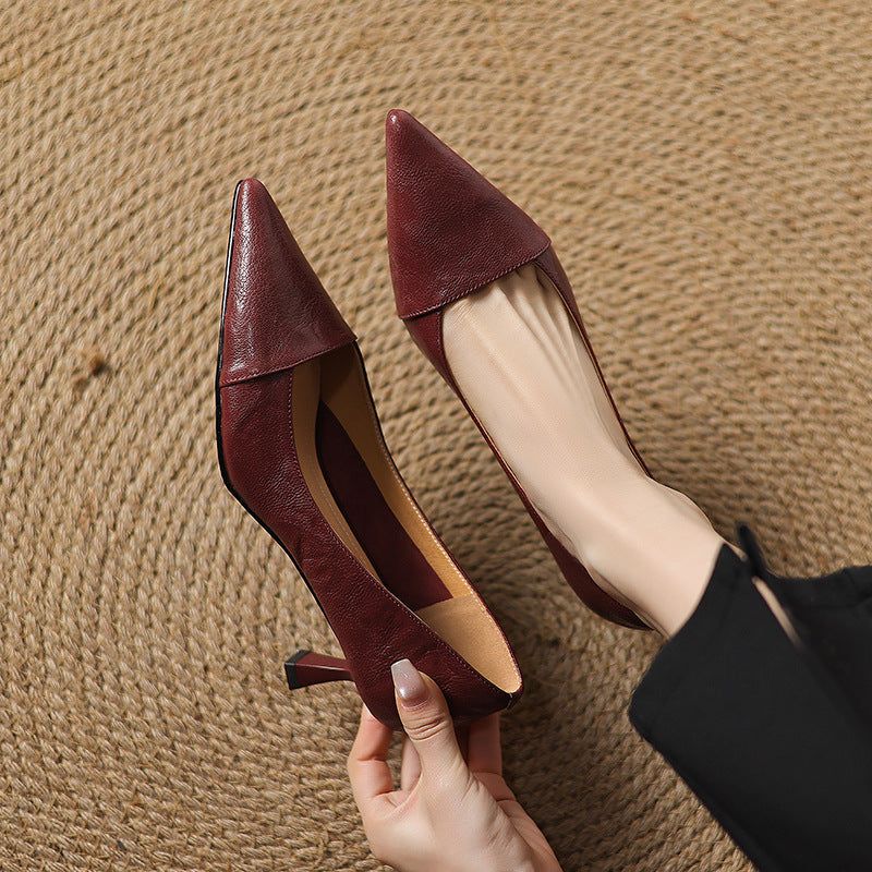 Nia Genuine Leather Heels — photo 8