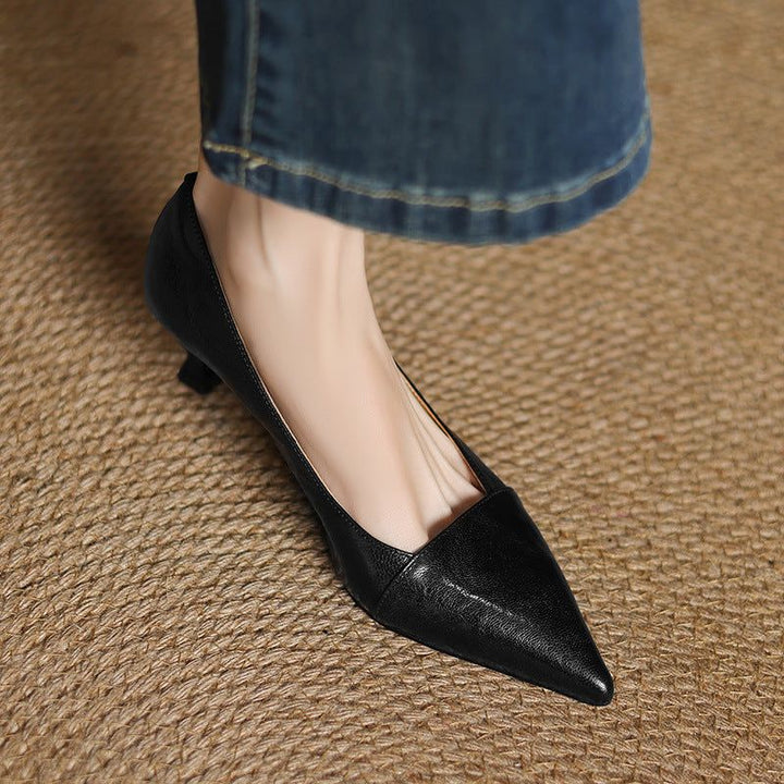 Nia Genuine Leather Heels — photo 17