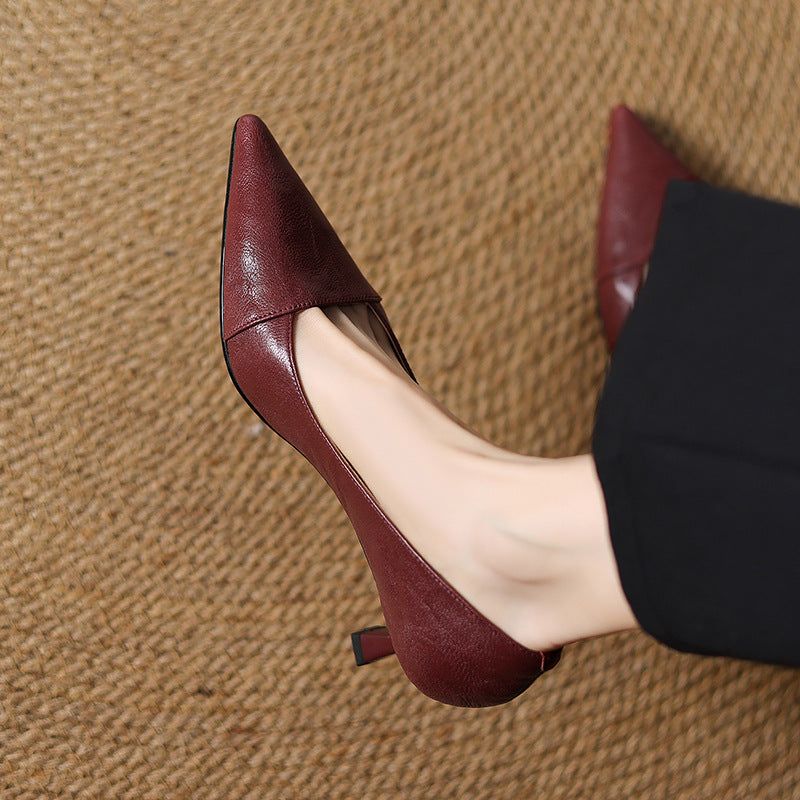 Nia Genuine Leather Heels — photo 9