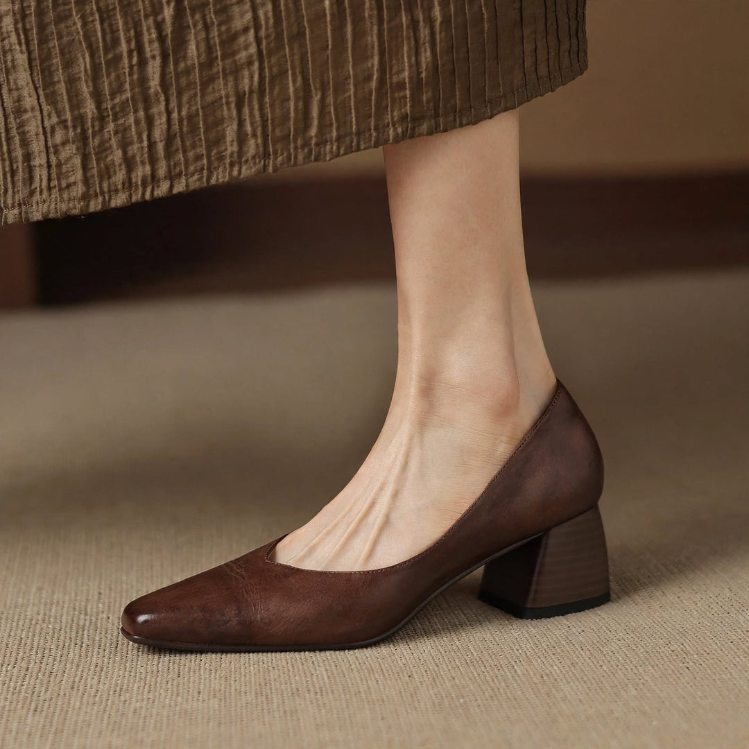 Clara Genuine Leather Heels