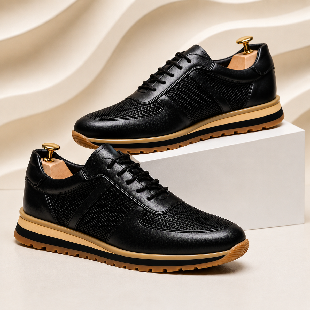 Lucavero Cowhide Leather Sneakers
