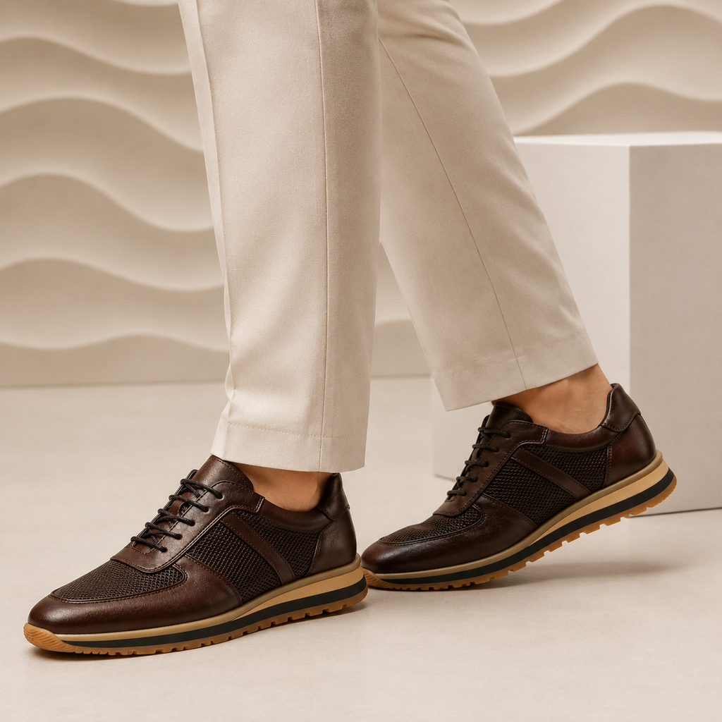 Lucavero Cowhide Leather Sneakers