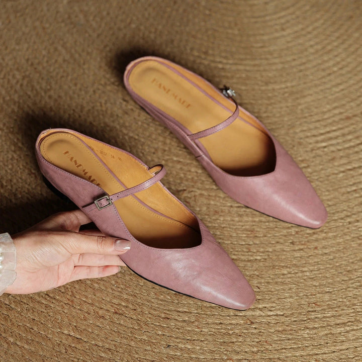 Orella Genuine Leather Mules - Pink
