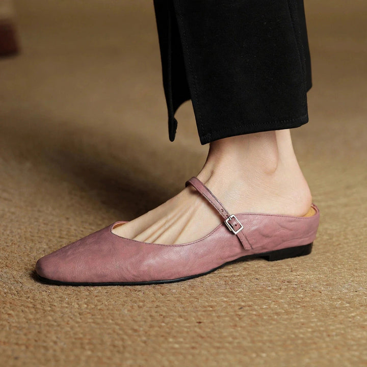 Orella Genuine Leather Mules - Pink