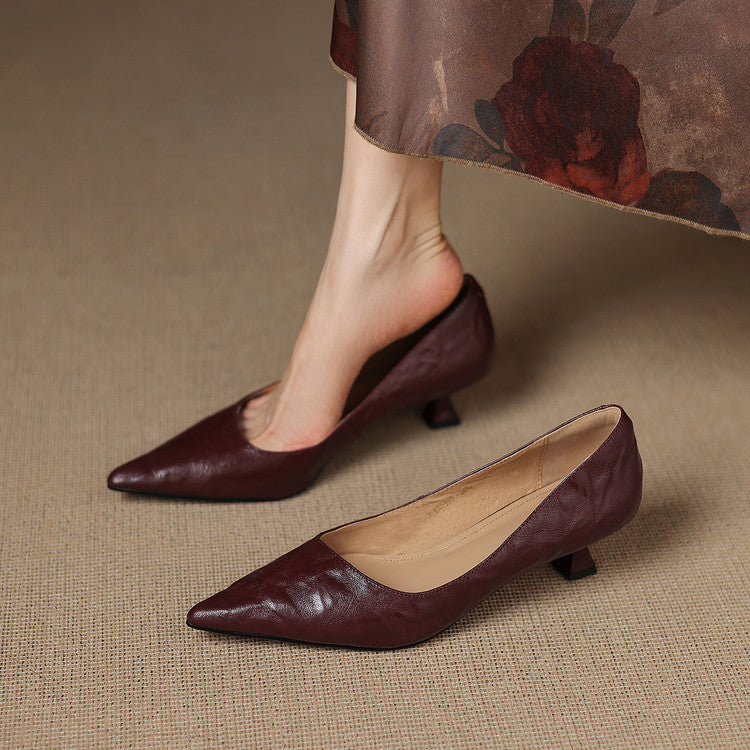 Alina Genuine Leather Heels