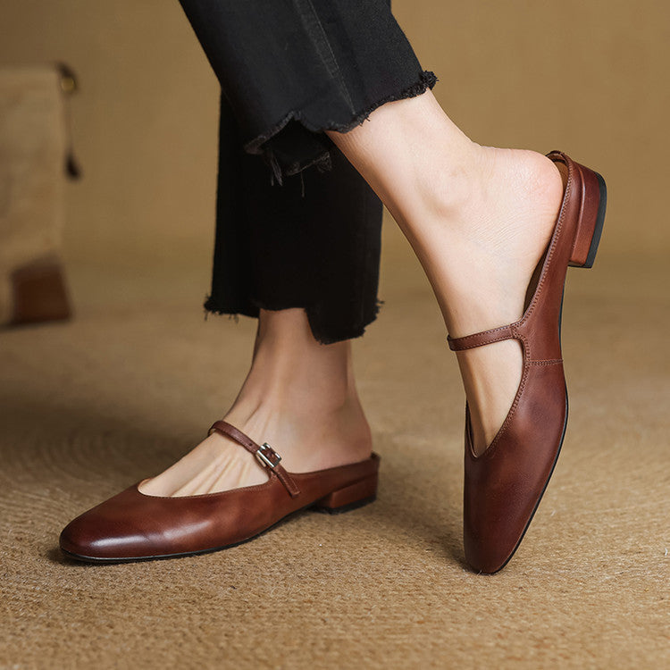 Nina Genuine Leather Mules