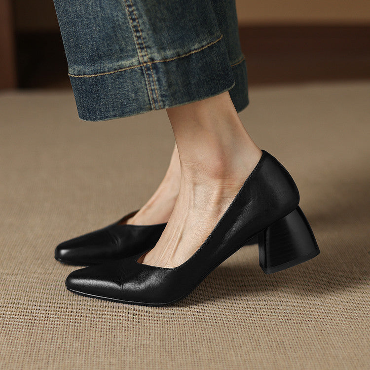 Clara Genuine Leather Heels