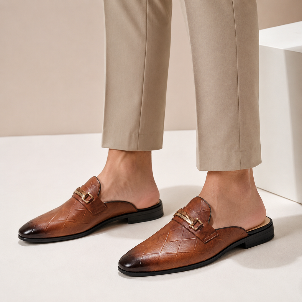 Corvello Cowhide Leather Mules