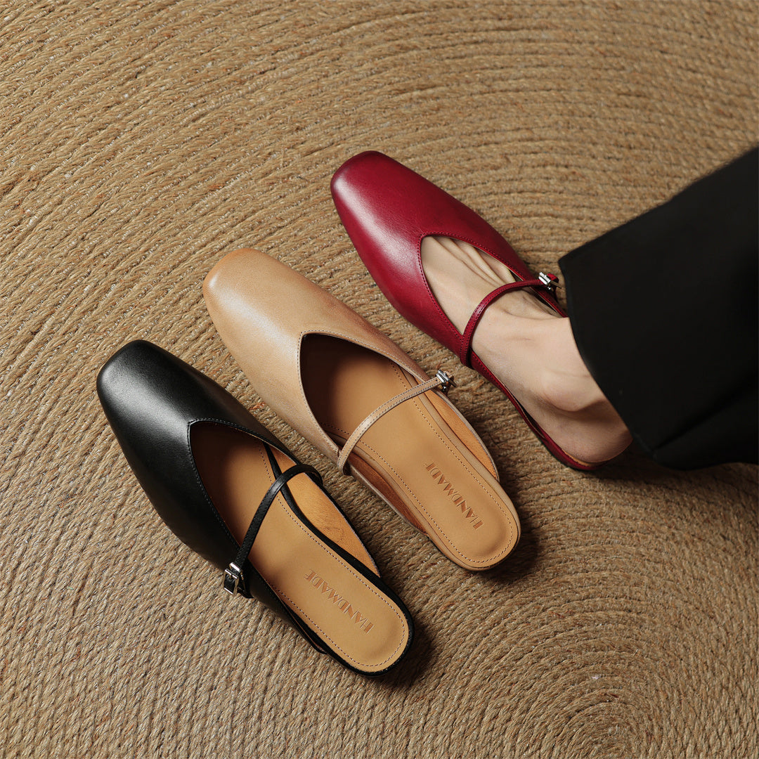 Lena Genuine Leather Mules