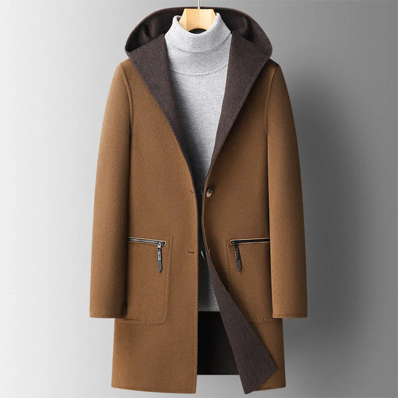 Hugo Wool Hooded Overcoat