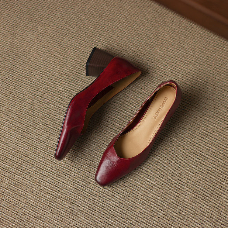 Clara Genuine Leather Heels