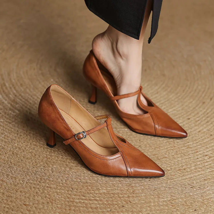 Selene Genuine Leather Heels