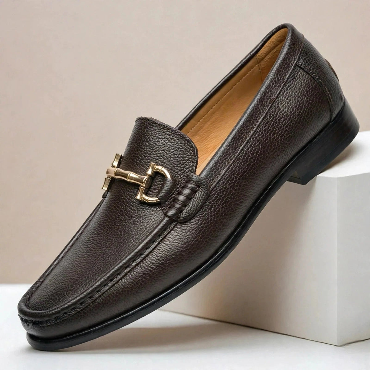Marvento Cowhide Leather Loafers