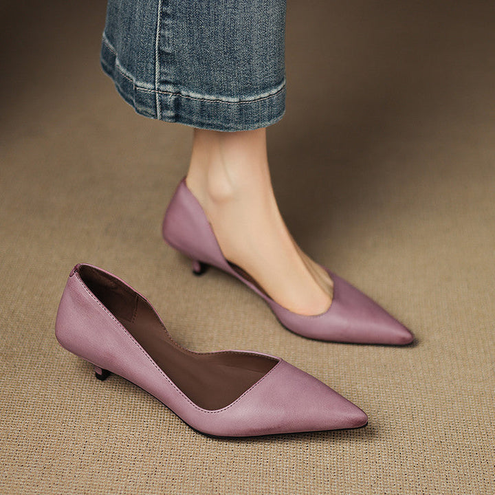 Nadia Genuine Leather Heels