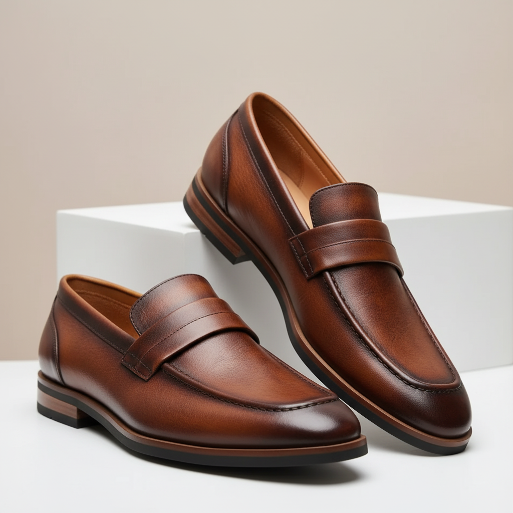 Garvani Cowhide Leather Loafers