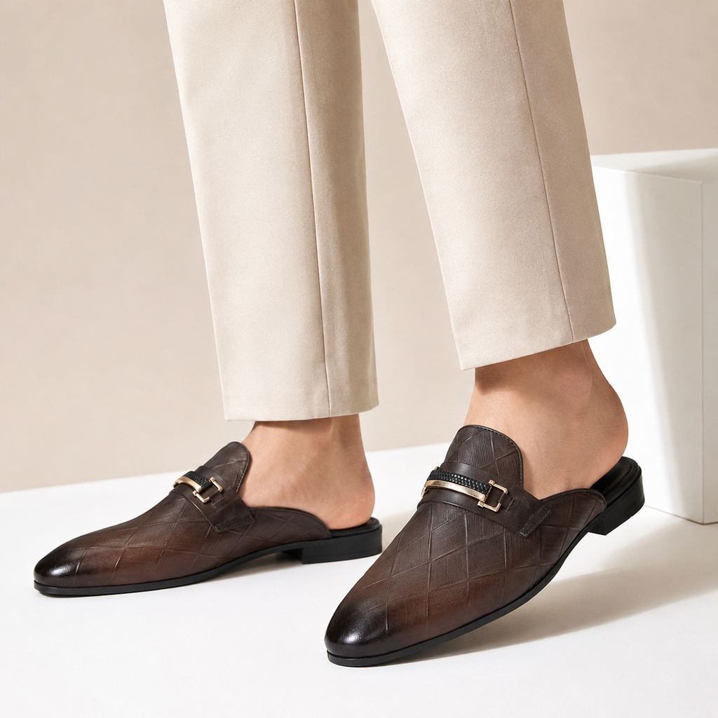 Corvello Cowhide Leather Mules