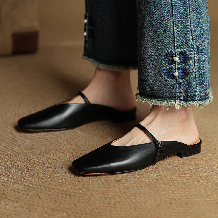 Lena Genuine Leather Mules