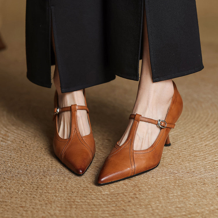Selene Genuine Leather Heels