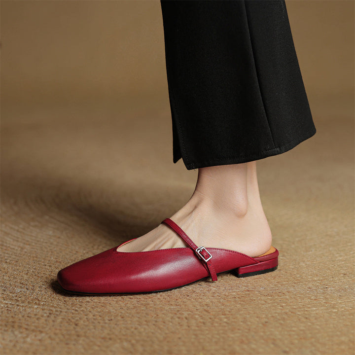 Lena Genuine Leather Mules