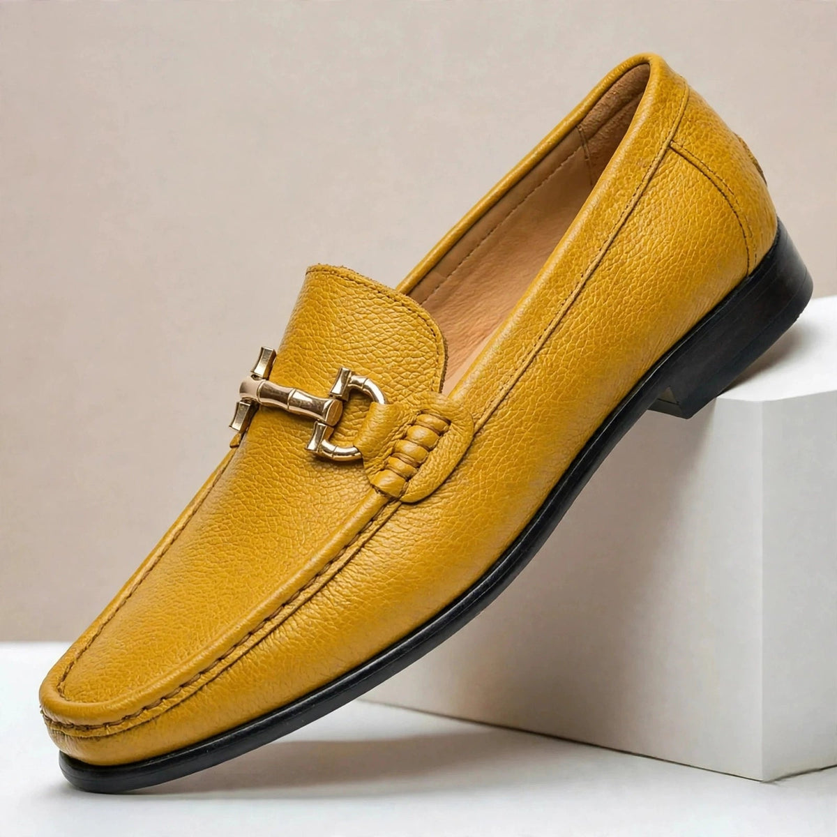 Marvento Cowhide Leather Loafers