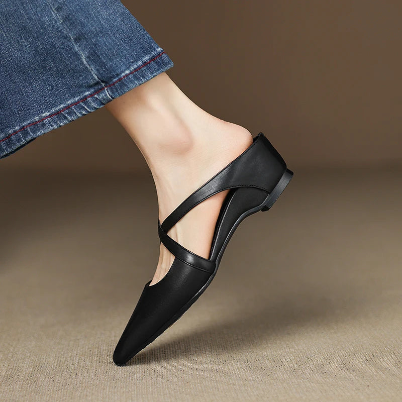 Vera Genuine Leather Mules