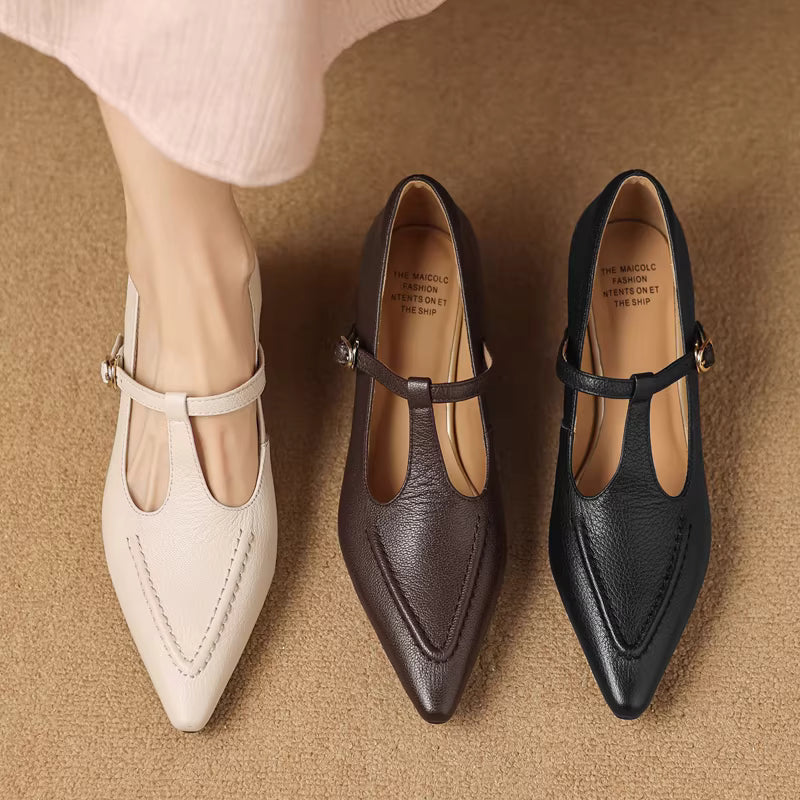 Amelie Genuine Leather Heels