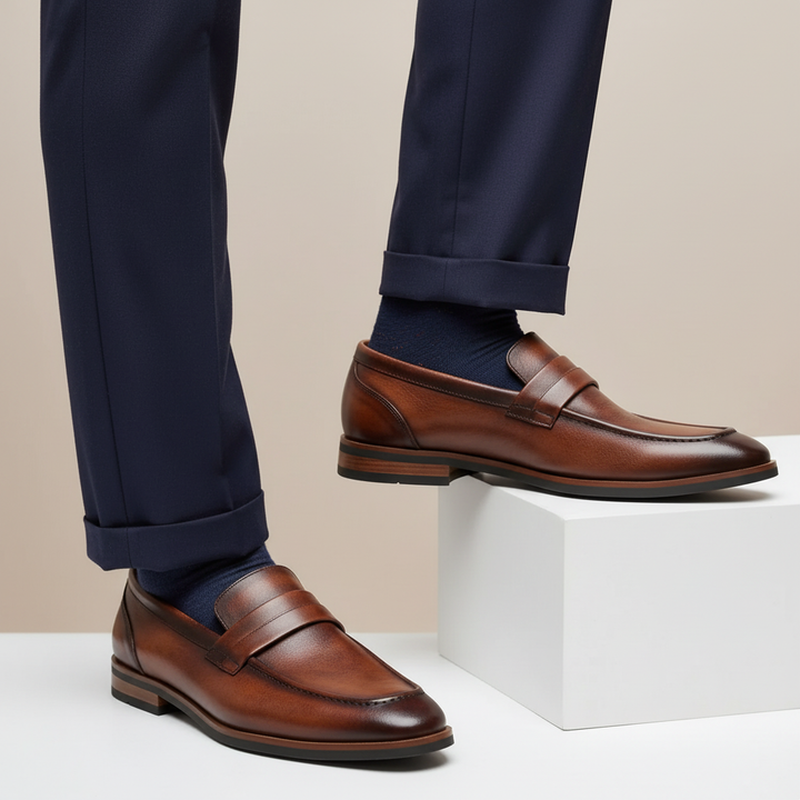 Garvani Cowhide Leather Loafers