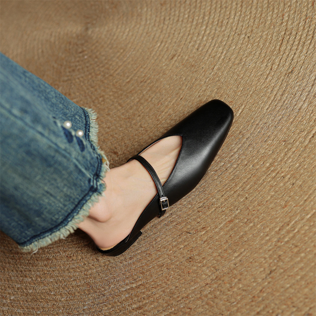 Lena Genuine Leather Mules