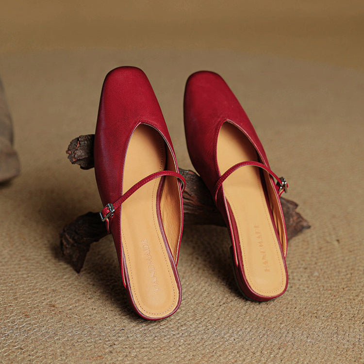 Lena Genuine Leather Mules