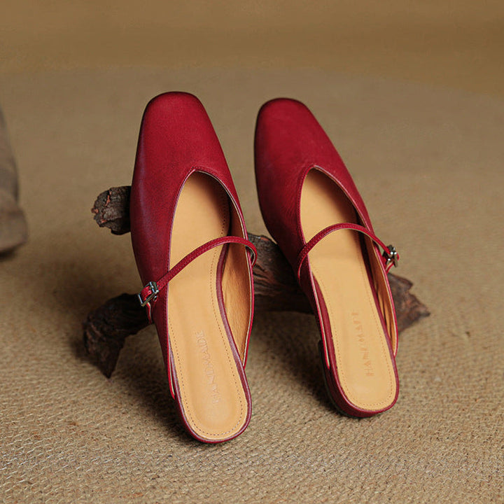 Lena Genuine Leather Mules