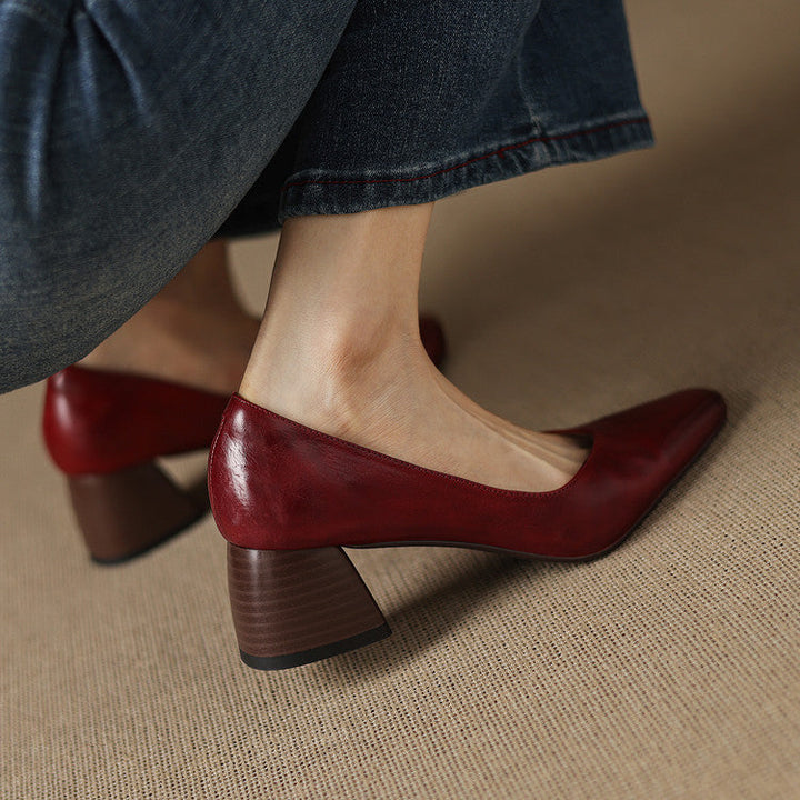 Clara Genuine Leather Heels
