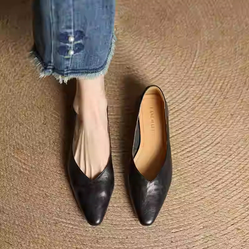 Adele Genuine Leather Flats