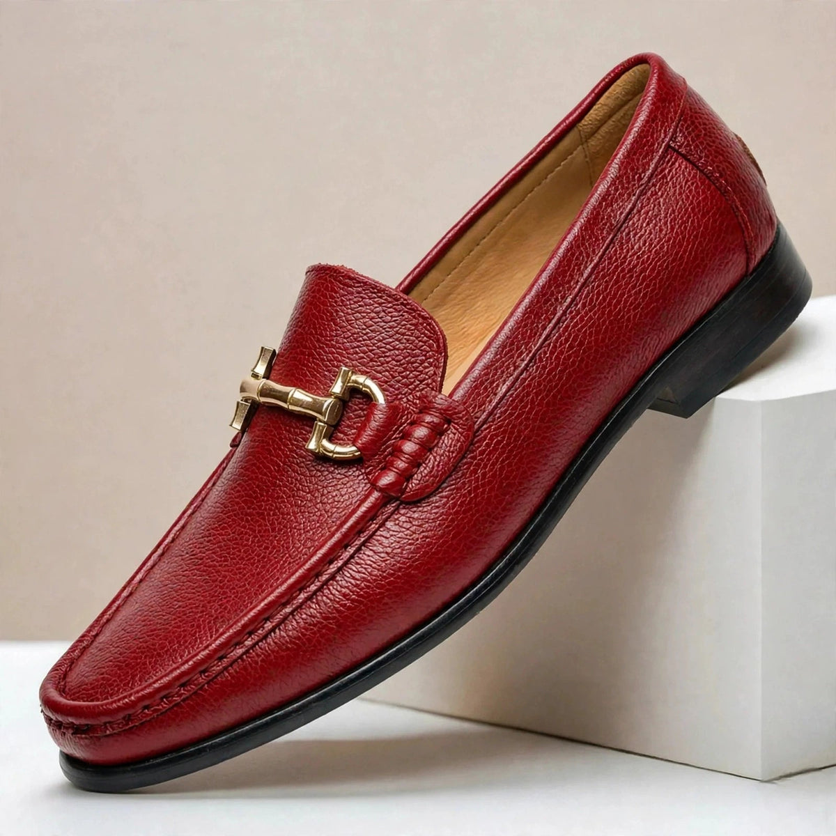 Marvento Cowhide Leather Loafers