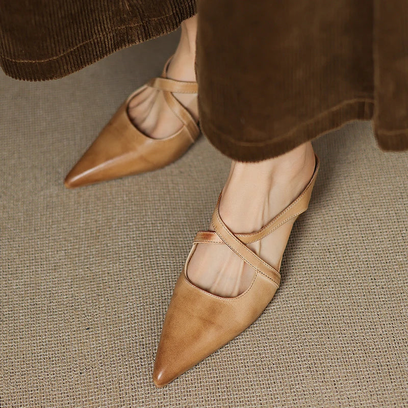 Vera Genuine Leather Mules