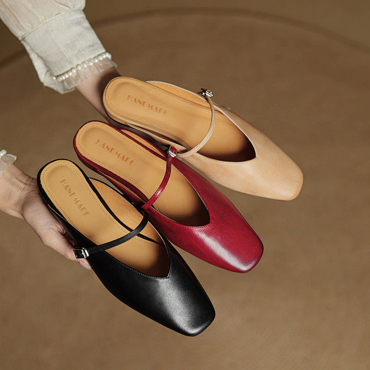 Lena Genuine Leather Mules