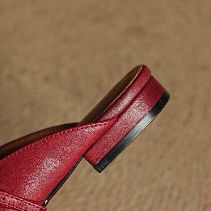 Lena Genuine Leather Mules