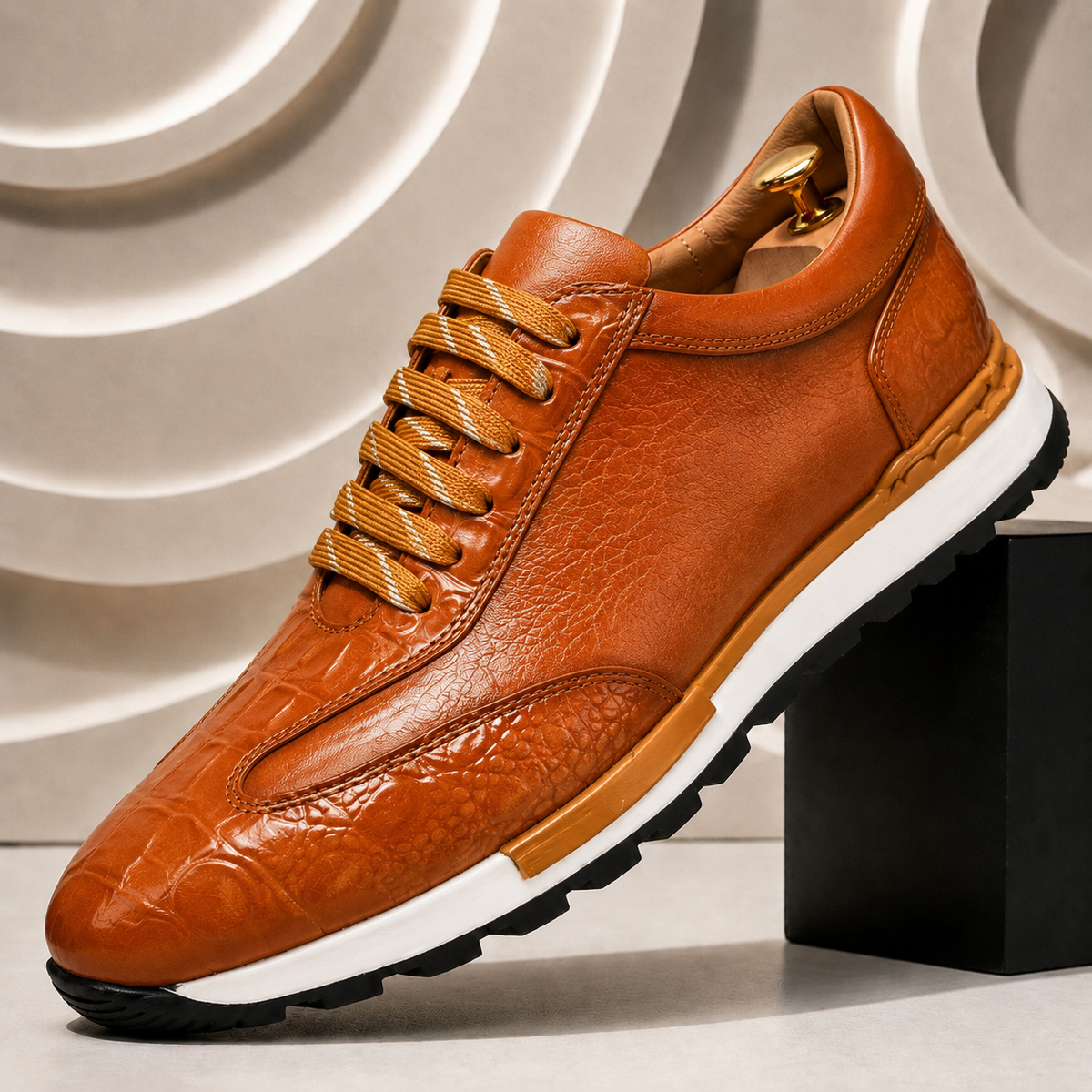 Enzo Cowhide Leather Sneakers