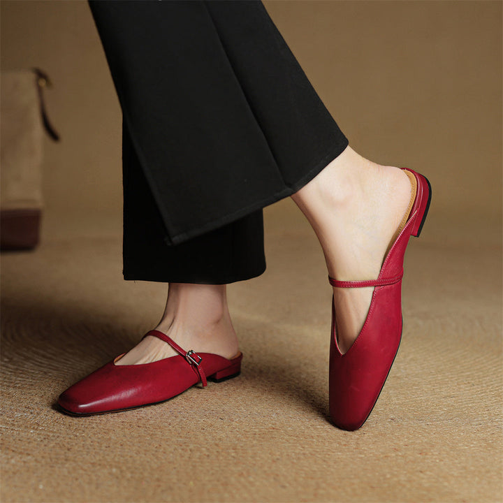 Lena Genuine Leather Mules