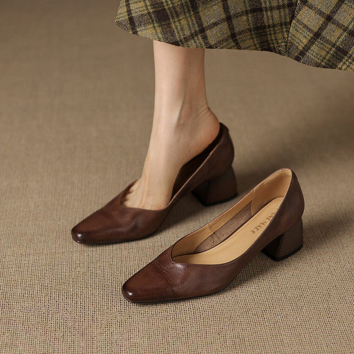 Clara Genuine Leather Heels