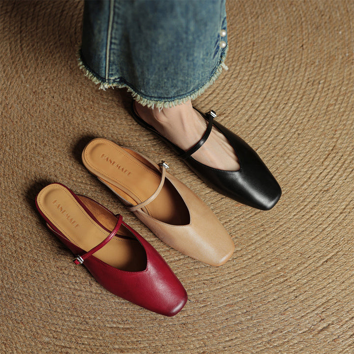 Lena Genuine Leather Mules