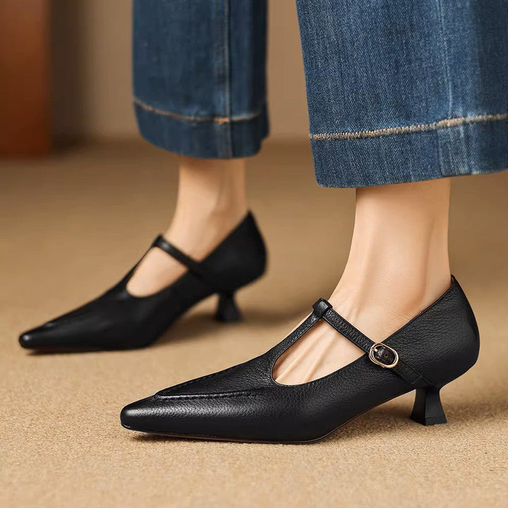 Amelie Genuine Leather Heels